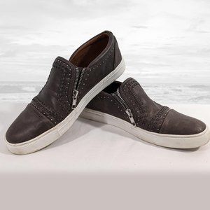 Dark Grey Report Austen Studded Slip On Sneakers